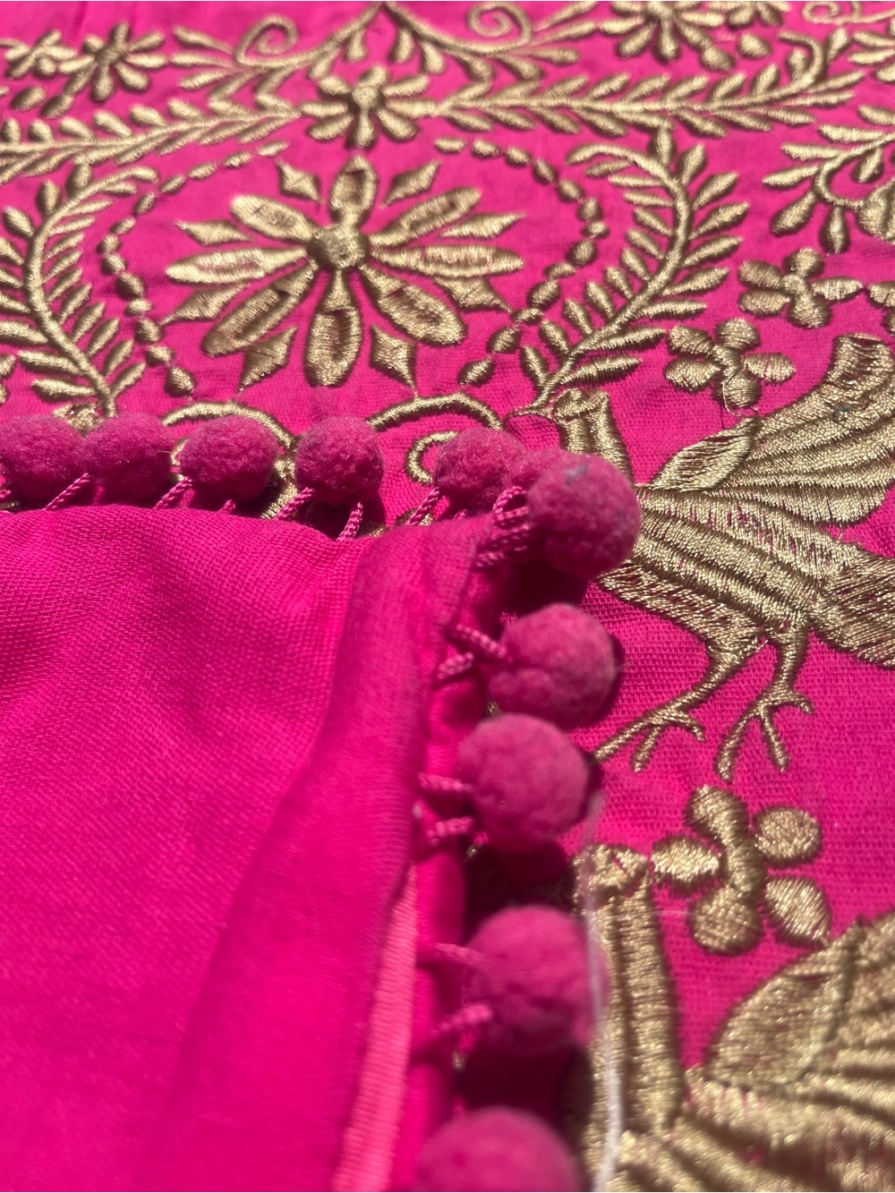 Made in Mexico - Otomi pillowcase - pink and gold - Picture 4 of 9